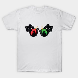 Two little black Christmas cats T-Shirt